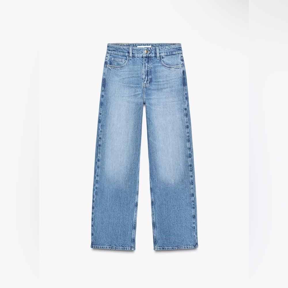 Zara Z1975 HIGH-WAIST STRAIGHT ANKLE JEANS
